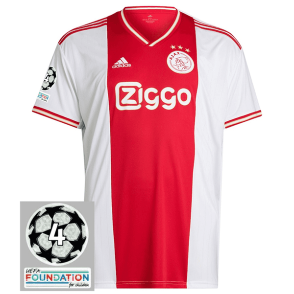 Camisa Ajax I [Patch Champions League] 21/22 Adidas - Branco e Vermelho - DA Sports Oficial