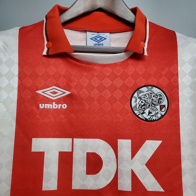 Camisa Ajax Retrô 1990-1992 Vermelha e Branca - Umbro - DA Sports Oficial