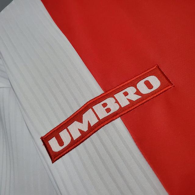 Camisa Ajax Retrô 1997/1998 Vermelha e Branca - Umbro - DA Sports Oficial