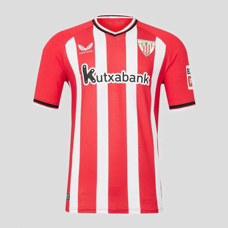 Camisa Athletic Bilbao Home 23/24 s/n° Torcedor Masculina - Vermelho e Branco - DA Sports Oficial