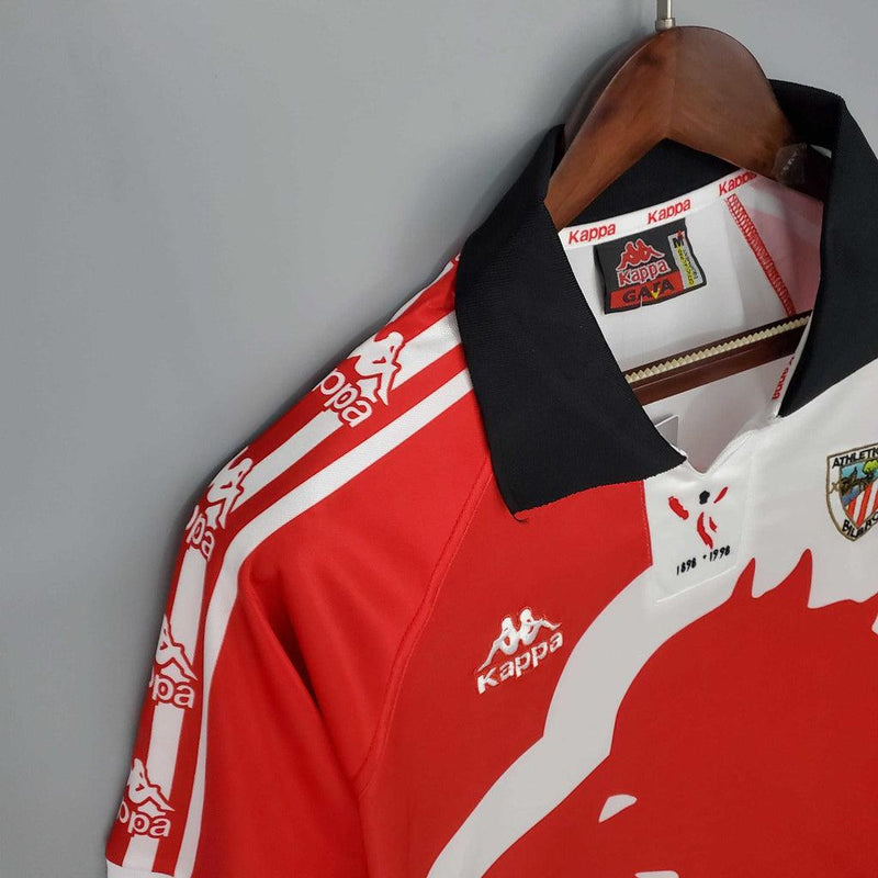 Camisa Athletic Bilbao Retrô 1997/1998 Vermelha e Branca - Kappa - DA Sports Oficial