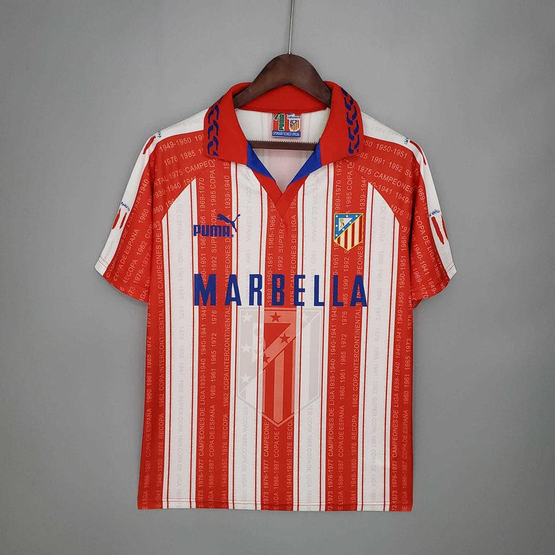 Camisa Atlético de Madrid Retrô 1995/1996 Branca e Vermelha - Puma - DA Sports Oficial