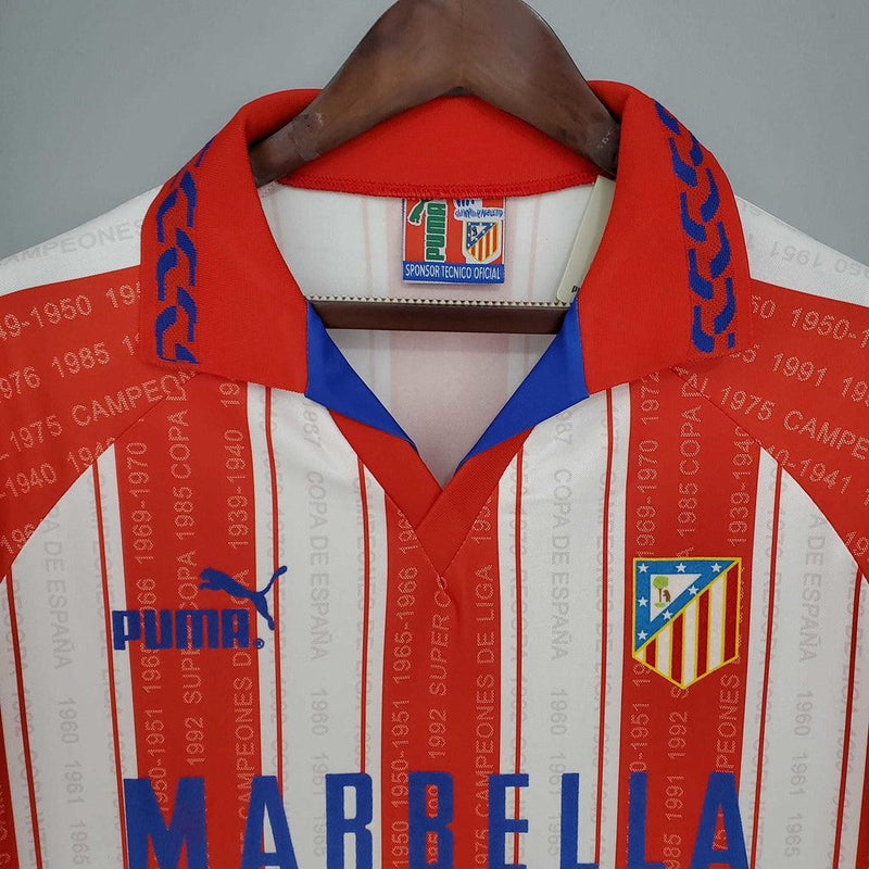 Camisa Atlético de Madrid Retrô 1995/1996 Branca e Vermelha - Puma - DA Sports Oficial