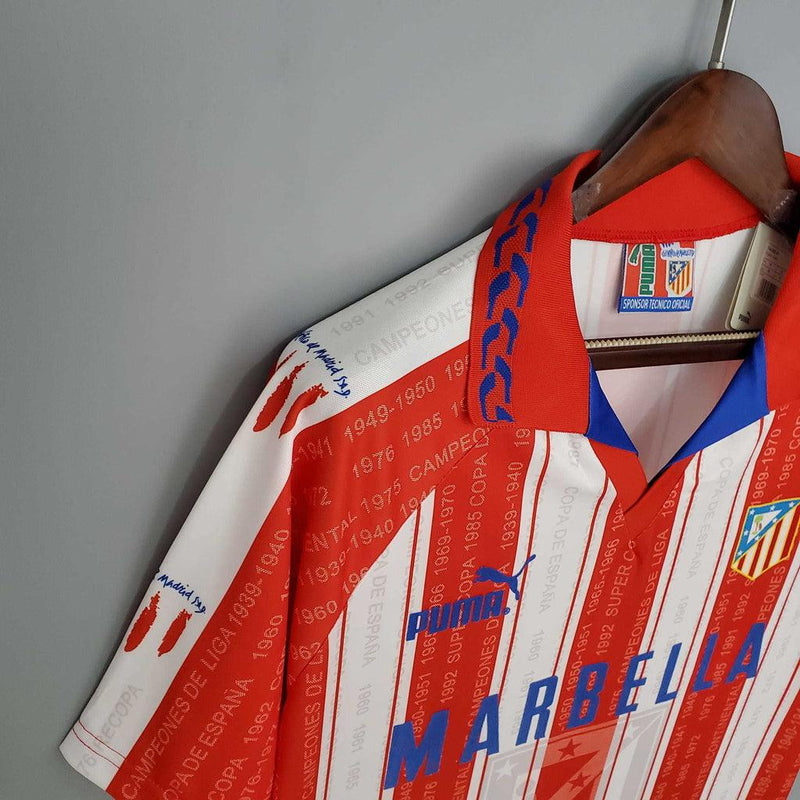 Camisa Atlético de Madrid Retrô 1995/1996 Branca e Vermelha - Puma - DA Sports Oficial