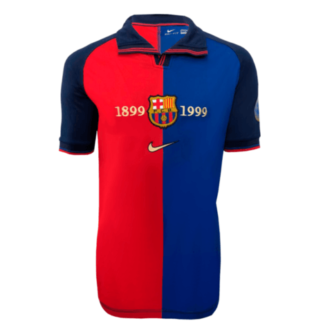 Camisa Barcelona 100 Anos Retrô 1999 Azul e Grená - Nike - DA Sports Oficial