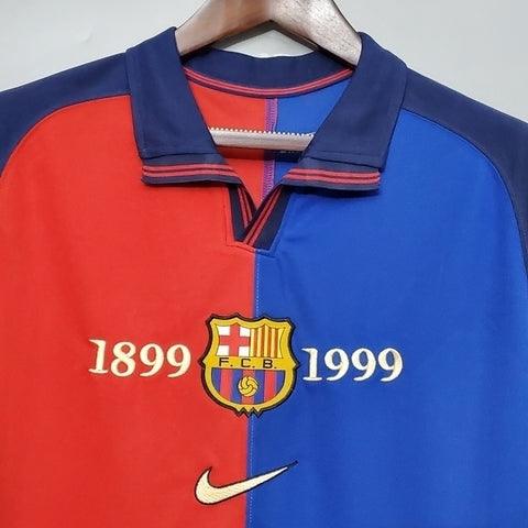 Camisa Barcelona 100 Anos Retrô 1999 Azul e Grená - Nike - DA Sports Oficial