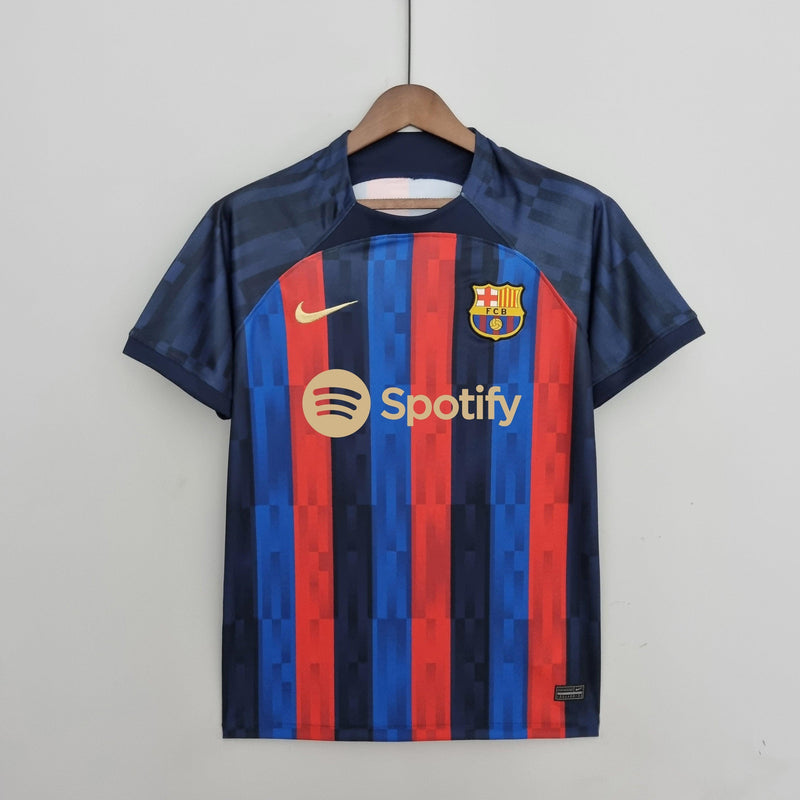 Camisa Barcelona Home 22/23 s/n° Torcedor Masculino - Azul e Grená - DA Sports Oficial