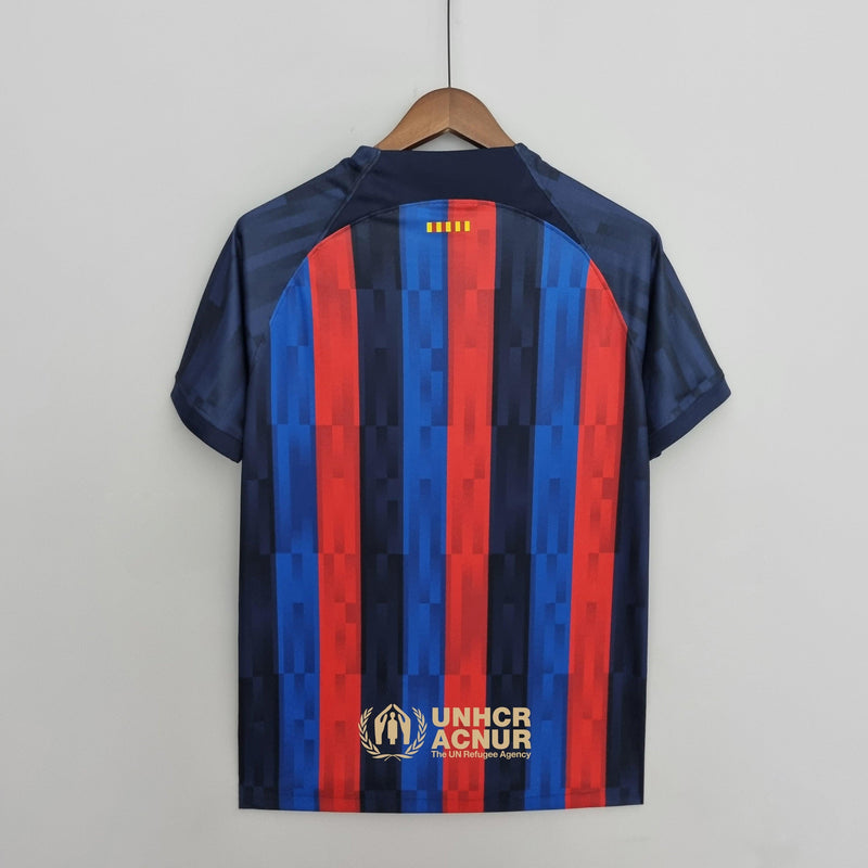 Camisa Barcelona Home 22/23 s/n° Torcedor Masculino - Azul e Grená - DA Sports Oficial