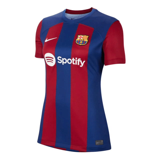 Camisa Barcelona Home 23/24 s/n° Torcedor Nike Feminina - Azul e Grená - DA Sports Oficial