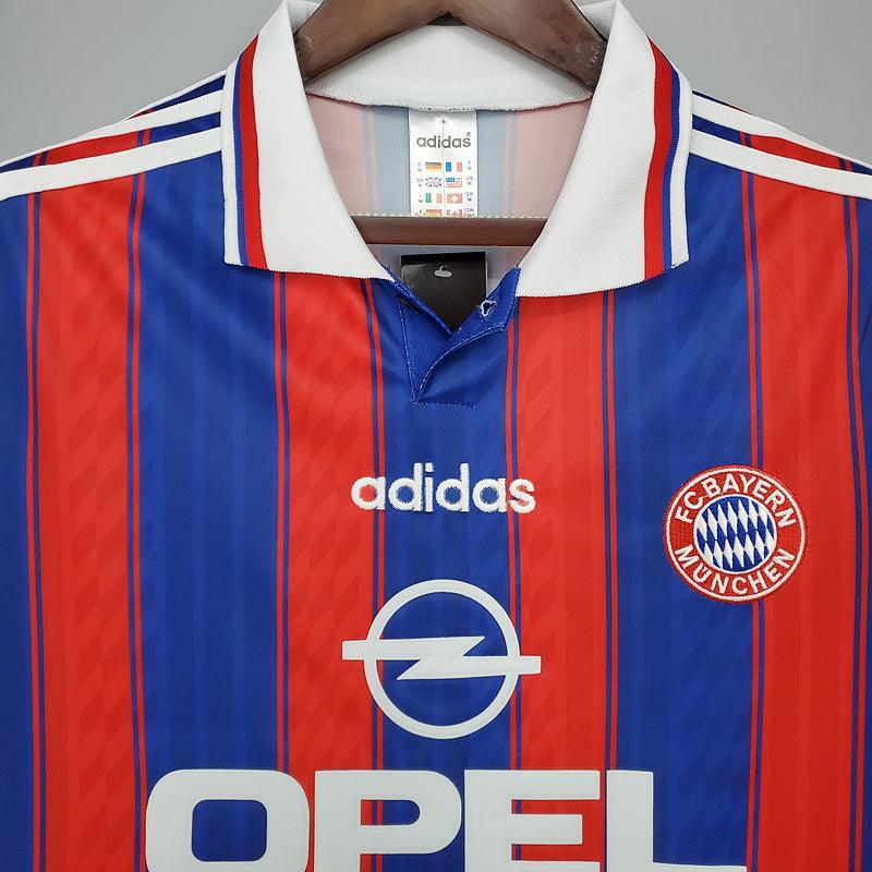 Camisa Bayern de Munique Retrô 1995/1997 Azul e Vermelha - Adidas - DA Sports Oficial