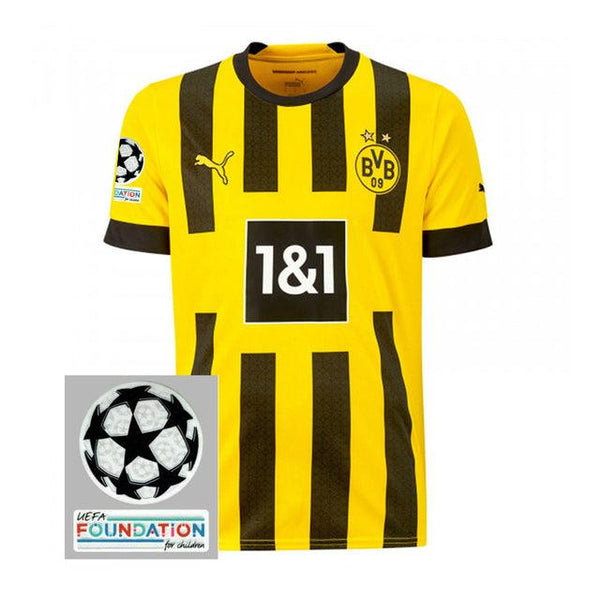 Camisa Borussia Dortmund I [Patch Champions League] 22/23 Puma - Amarelo - DA Sports Oficial