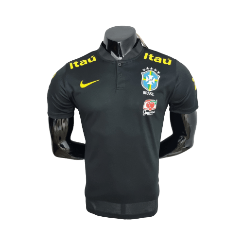 Camisa Brasil Polo Gola Baixa Preta - Masculina - DA Sports Oficial