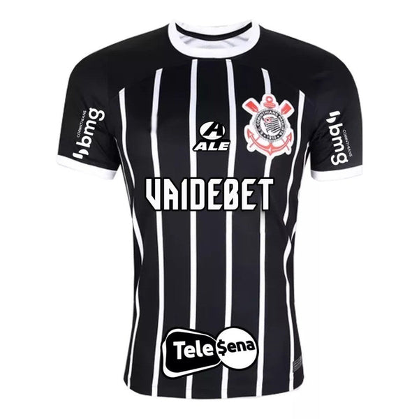 Camiseta do Corinthians VAIDEBET 24/25 Negro Rayada