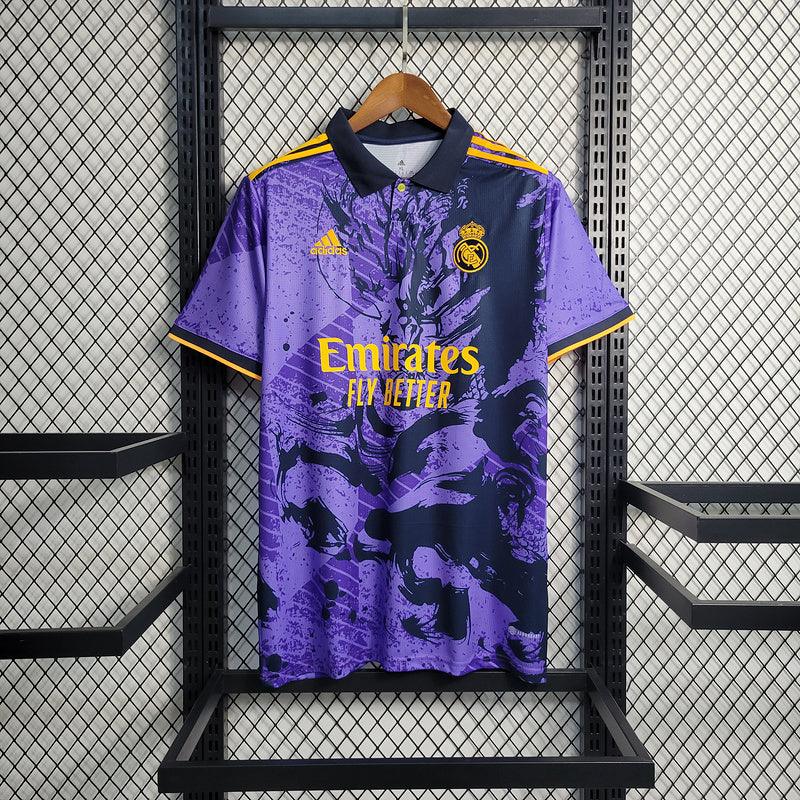 Camisa Edição Especial Real Madrid 23/24 Dragão roxo e preto - DA Sports Oficial