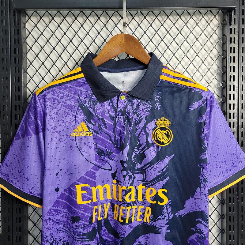 Camisa Edição Especial Real Madrid 23/24 Dragão roxo e preto - DA Sports Oficial