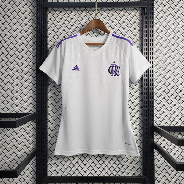 Camisa Feminina Flamengo 23/24 Adidas - Branca e roxa - DA Sports Oficial