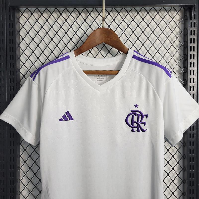 Camisa Feminina Flamengo 23/24 Adidas - Branca e roxa - DA Sports Oficial