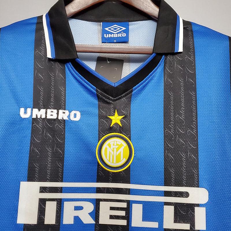 Camisa Inter de Milão Retrô 1997/1998 Azul e Preta - Umbro - DA Sports Oficial