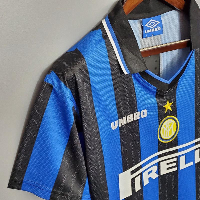 Camisa Inter de Milão Retrô 1997/1998 Azul e Preta - Umbro - DA Sports Oficial