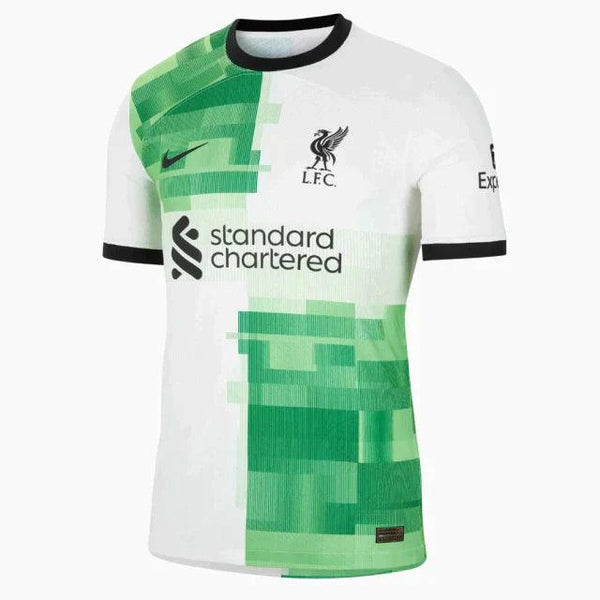 Camisa Liverpool Away 23/24 s/n° Torcedor Masculina - Branco e Verde - DA Sports Oficial