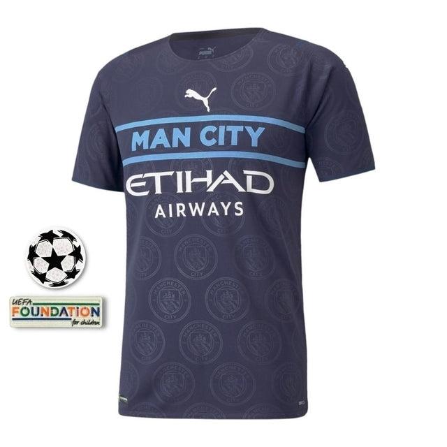 Camisa Manchester City III [UEFA Champions League] 21/22 Puma - Azul Escuro - DA Sports Oficial