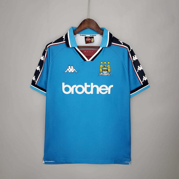 Camisa Manchester City Retrô 1997/1998 Azul - Kappa - DA Sports Oficial