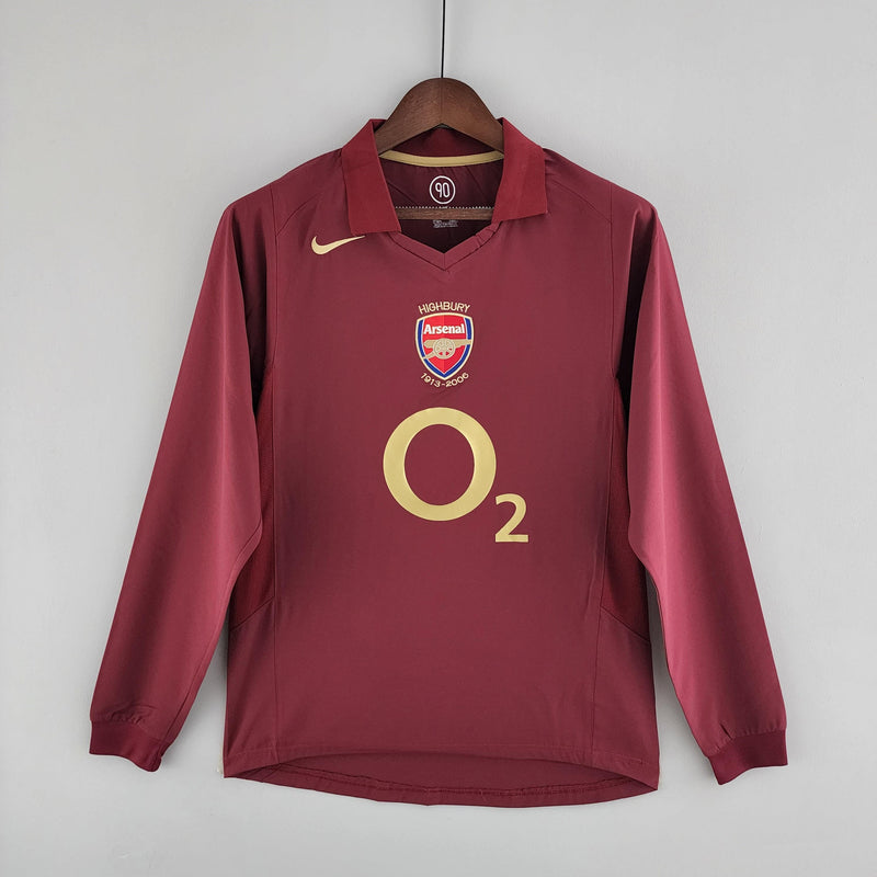 Camisa Manga Longa Arsenal 05/06 Nike - Bordo - DA Sports Oficial