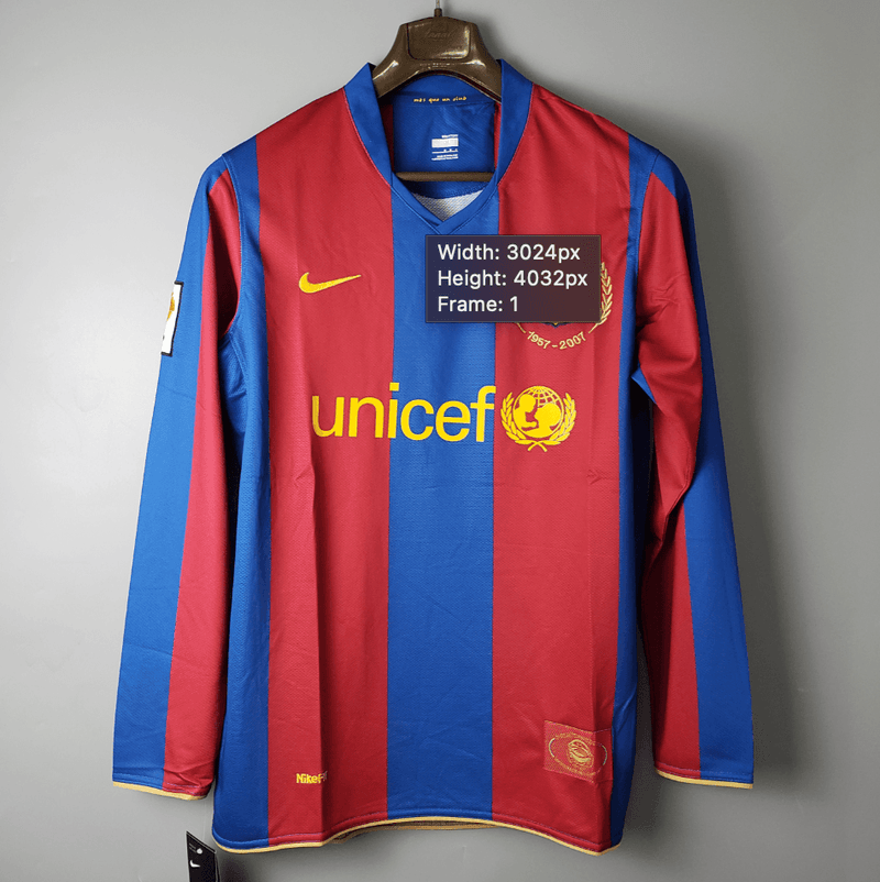 Camisa Manga Longa Barcelona 07/08 Nike - Grená - DA Sports Oficial