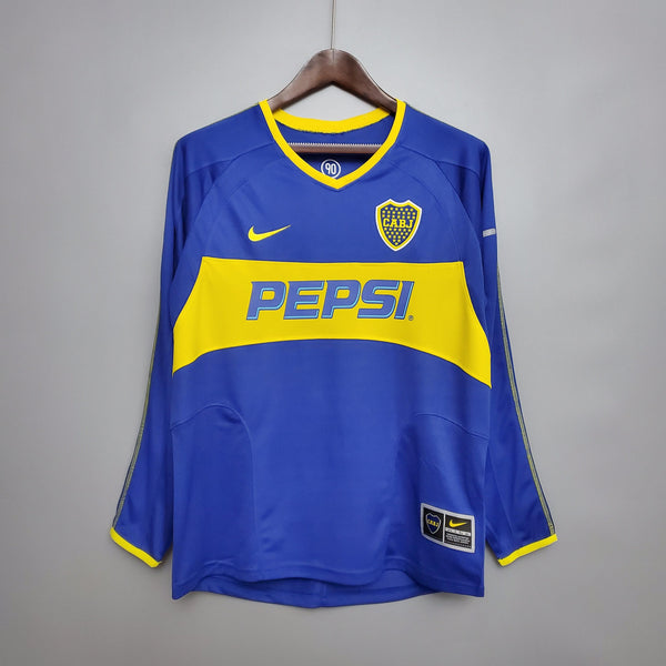 Camisa Manga Longa Boca Juniors 03/04 Nike - Azul e Amarelo - DA Sports Oficial