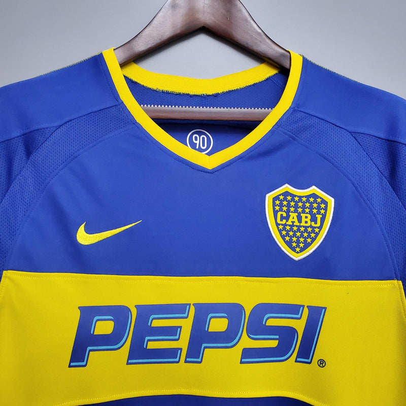 Camisa Manga Longa Boca Juniors 03/04 Nike - Azul e Amarelo - DA Sports Oficial