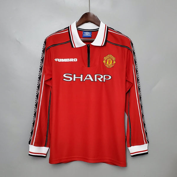 Camisa Manga Longa Manchester United 1998/99 Umbro - Vermelho - DA Sports Oficial