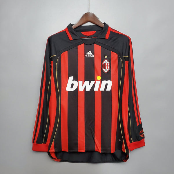 Camisa Manga Longa Milan 06/07 Adidas - Preto e Vermelho - DA Sports Oficial