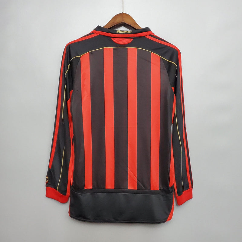 Camisa Manga Longa Milan 06/07 Adidas - Preto e Vermelho - DA Sports Oficial