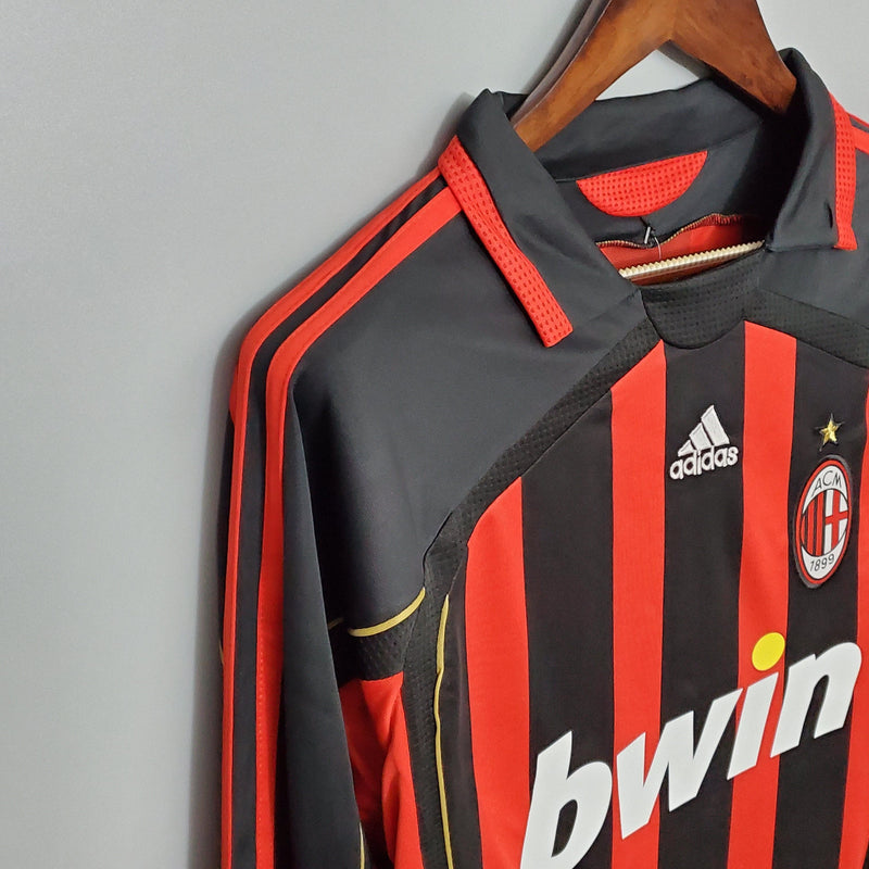 Camisa Manga Longa Milan 06/07 Adidas - Preto e Vermelho - DA Sports Oficial