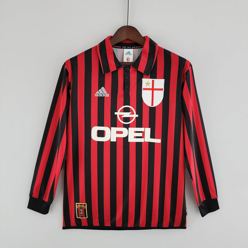 Camisa Manga Longa Milan 1999/2000 Adidas - Preto e Vermelho - DA Sports Oficial