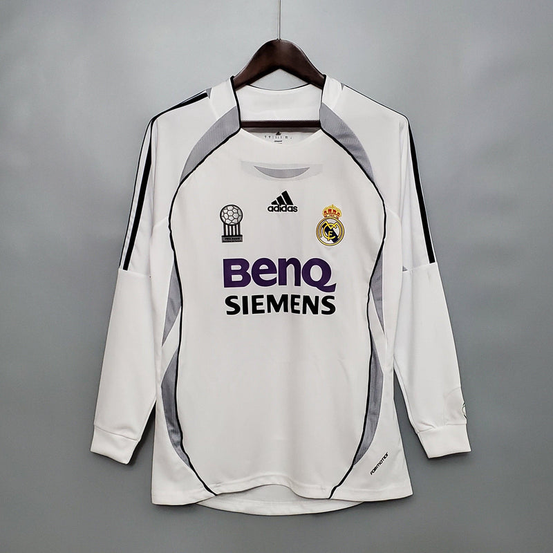 Camisa Manga Longa Real Madrid 06/07 Adidas - Branco - DA Sports Oficial