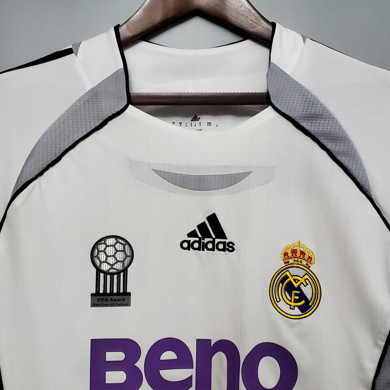 Camisa Manga Longa Real Madrid 06/07 Adidas - Branco - DA Sports Oficial