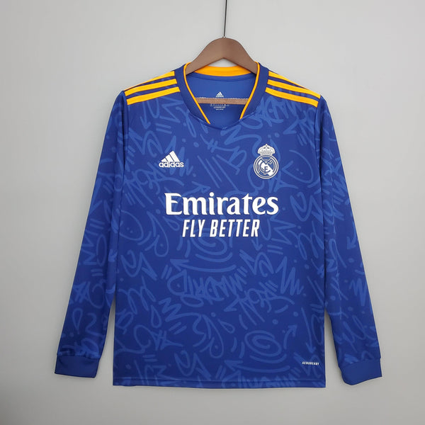 Camisa Manga Longa Real Madrid II 21/22 Adidas - Azul - DA Sports Oficial