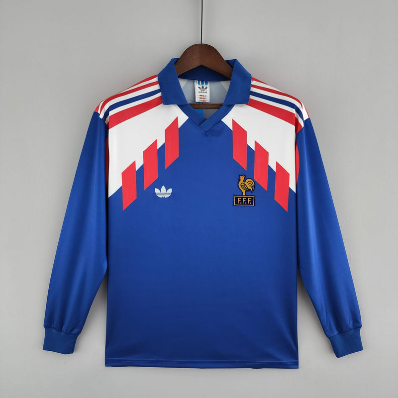 Camisa Manga Longa Seleção França 88/90 Adidas - Azul - DA Sports Oficial