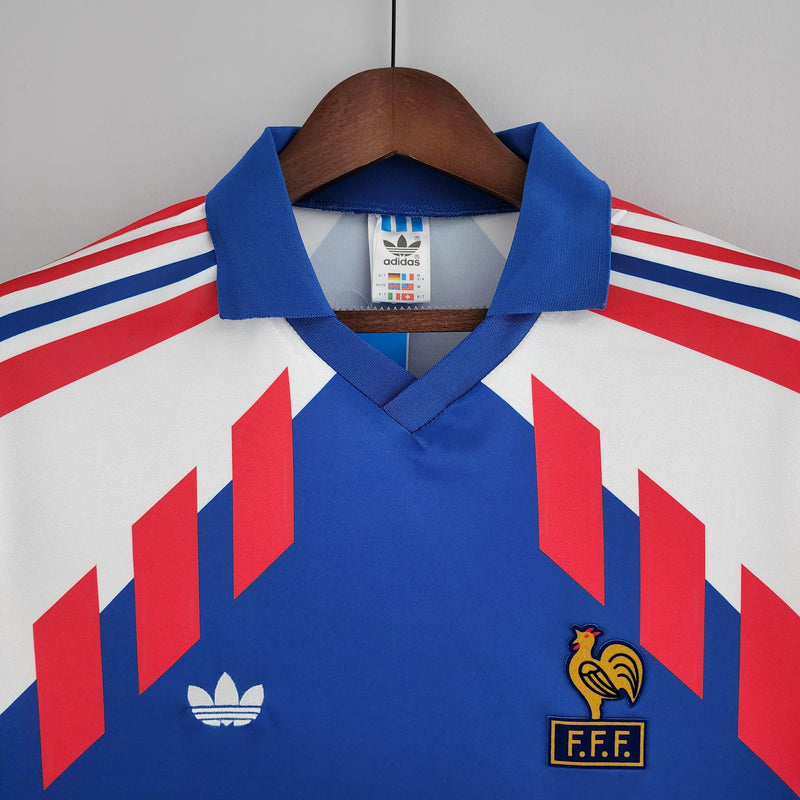 Camisa Manga Longa Seleção França 88/90 Adidas - Azul - DA Sports Oficial