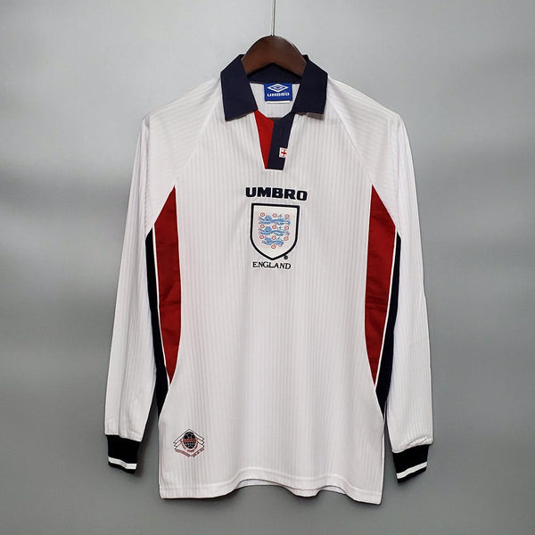 Camisa Manga Longa Seleção Inglaterra 1998 Umbro - Branco - DA Sports Oficial