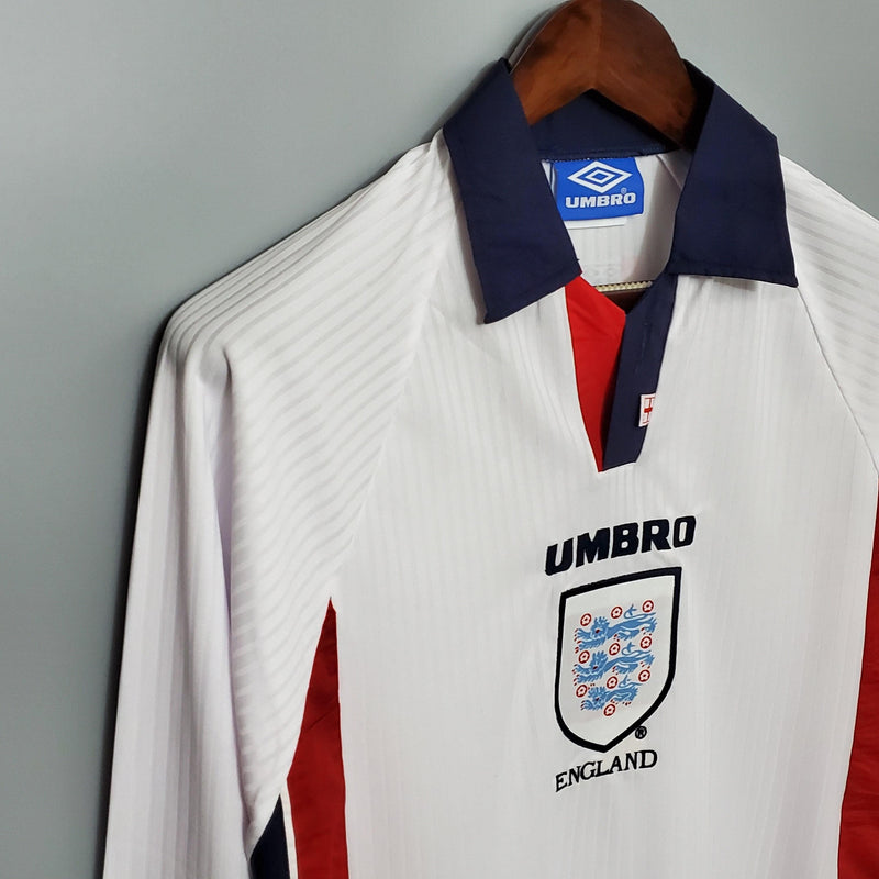 Camisa Manga Longa Seleção Inglaterra 1998 Umbro - Branco - DA Sports Oficial