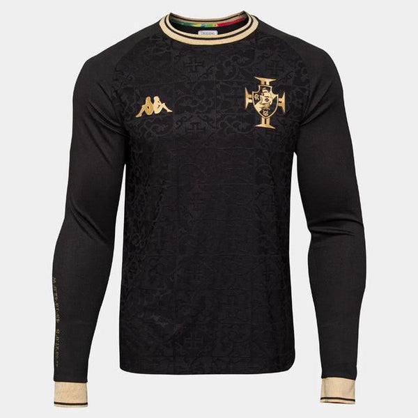 Camisa Manga Longa Vasco 22/23 Kappa - Preto e Dourado - DA Sports Oficial