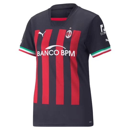 Camisa Milan Home 22/23 s/n° Torcedor Feminina - Vermelha - DA Sports Oficial