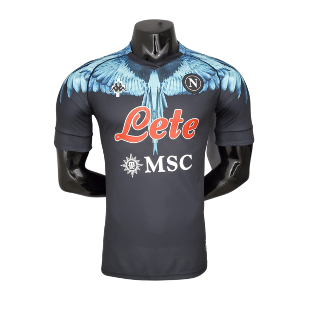 Camisa Napoli 21/22 - Preta - Kappa - Masculino Jogador - DA Sports Oficial