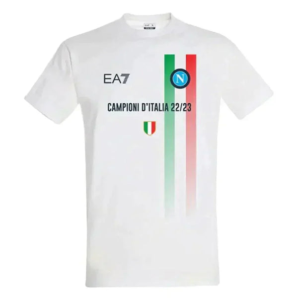 Camisa Napoli Campioni D'Italia 22/23 EA7 Torcedor Masculino - Branco - DA Sports Oficial