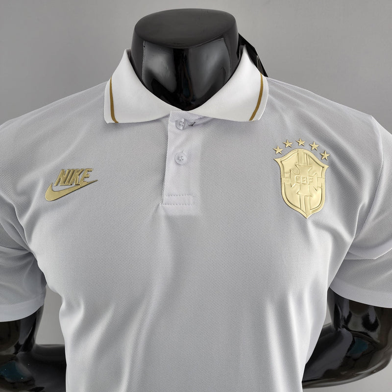 Camisa Polo Brasil Branca - Masculina - DA Sports Oficial