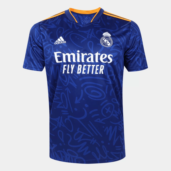 Camisa Real Madrid Away 21/22 s/n° Torcedor Adidas Feminina - Azul - DA Sports Oficial