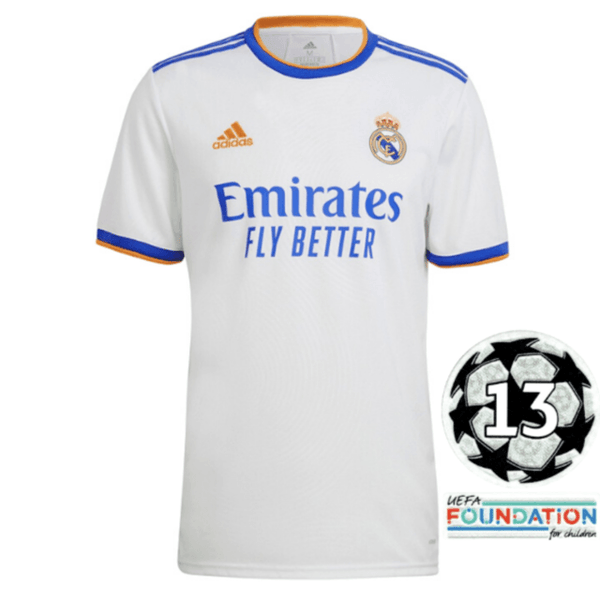 Camisa Real Madrid I [UEFA Champions League] 21/22 Adidas - Branco - DA Sports Oficial