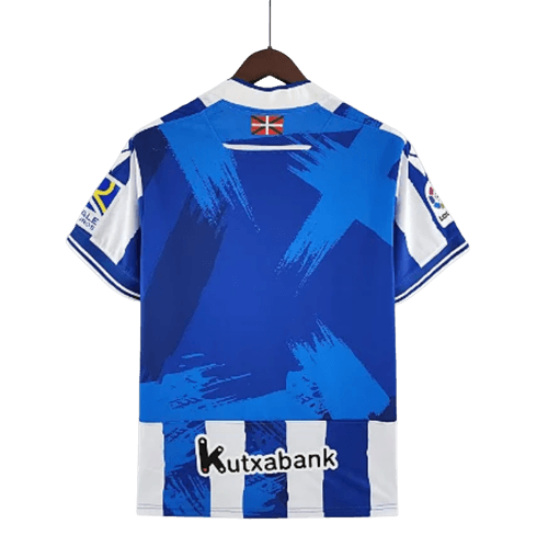 Camisa Real Sociedad I 22/23 Macron - Branco e Azul - DA Sports Oficial